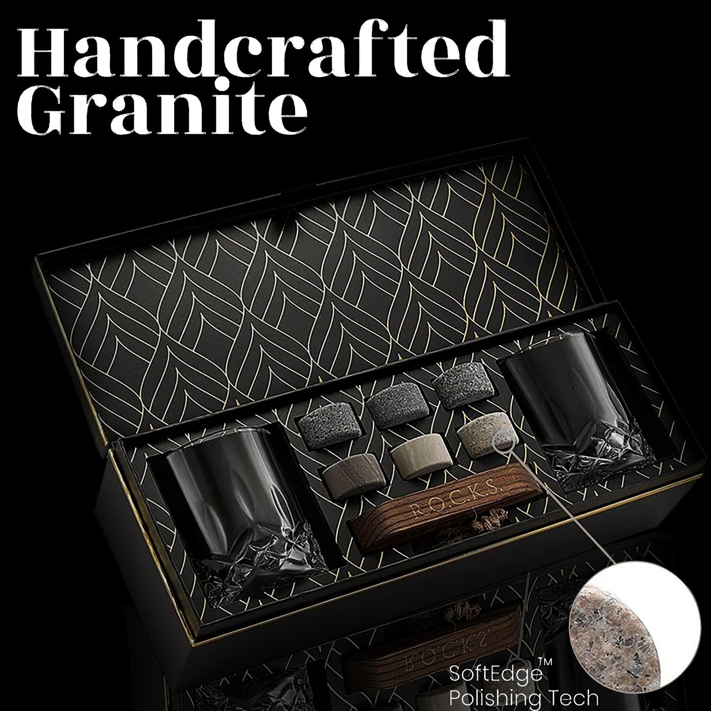 The Connoisseur's Set - Chilling Stones & Signature Scotch Glass Edition