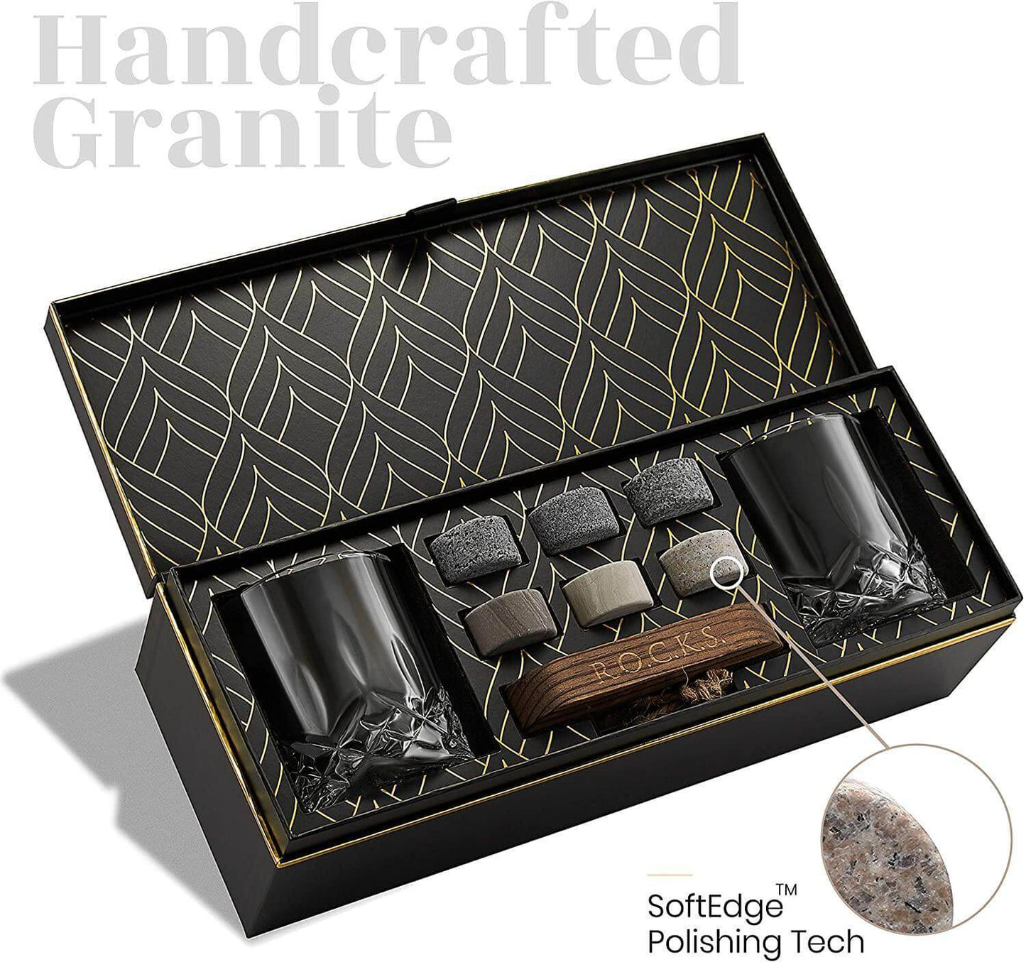The Connoisseur's Set - Chilling Stones & Signature Scotch Glass Edition