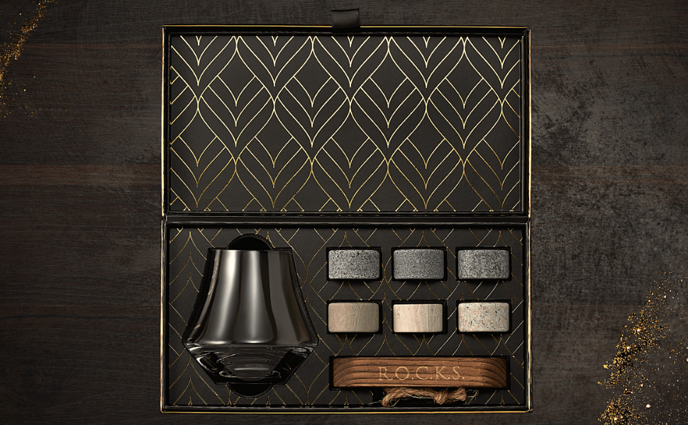 The Connoisseur's Set - Chilling Stones & Crystal Nosing Tasting Glass