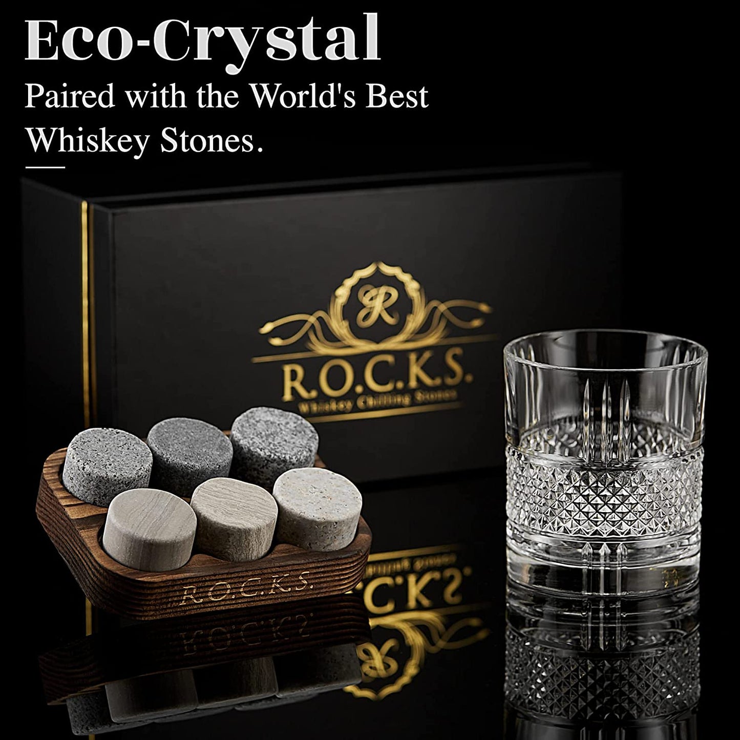 The Connoisseur's Set - Chilling Stones & Reserve Chilling Crystal Glass