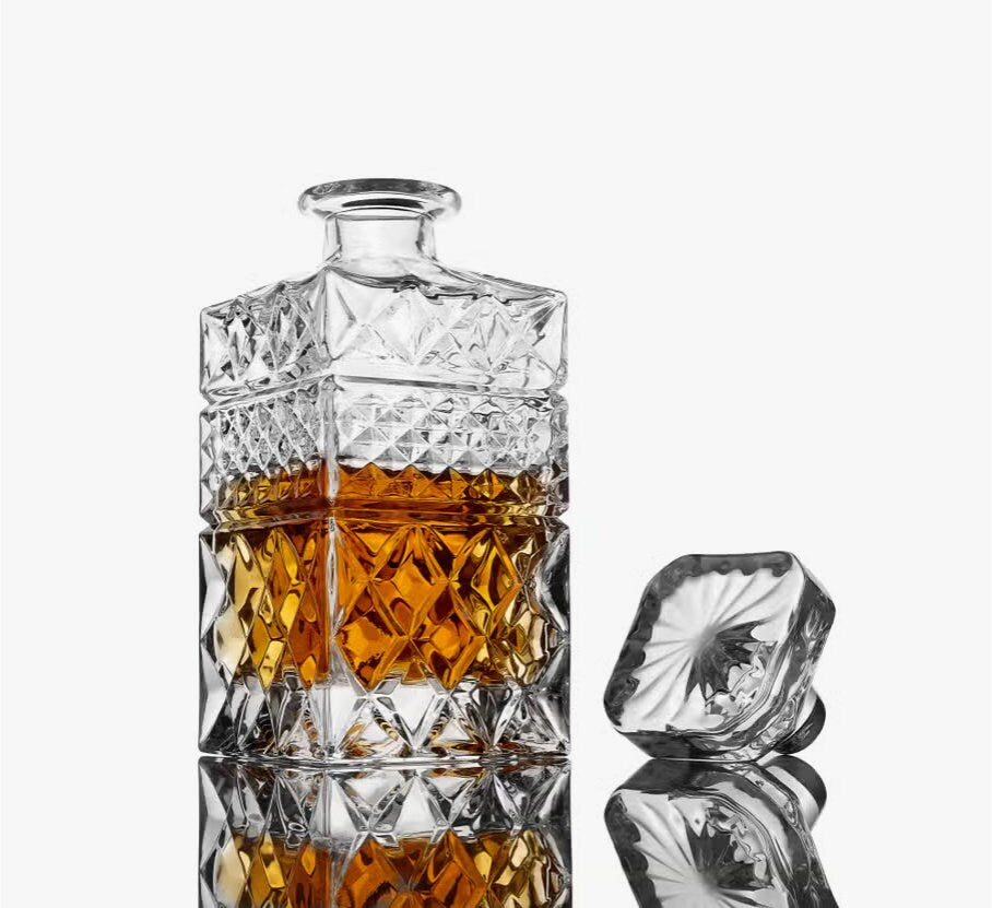 Whiskey Decanter with Glasses & Chilling Stones Gift Set